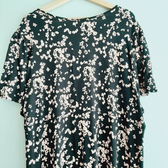 PENNINGTONS Button Down V-Neck Floral Print Tunic Top Black & Pink Sz 2X - Picture 10 of 14